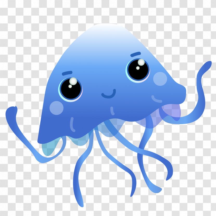 Clip Art Illustration Octopus Marine Mammal - Electric Blue Transparent PNG