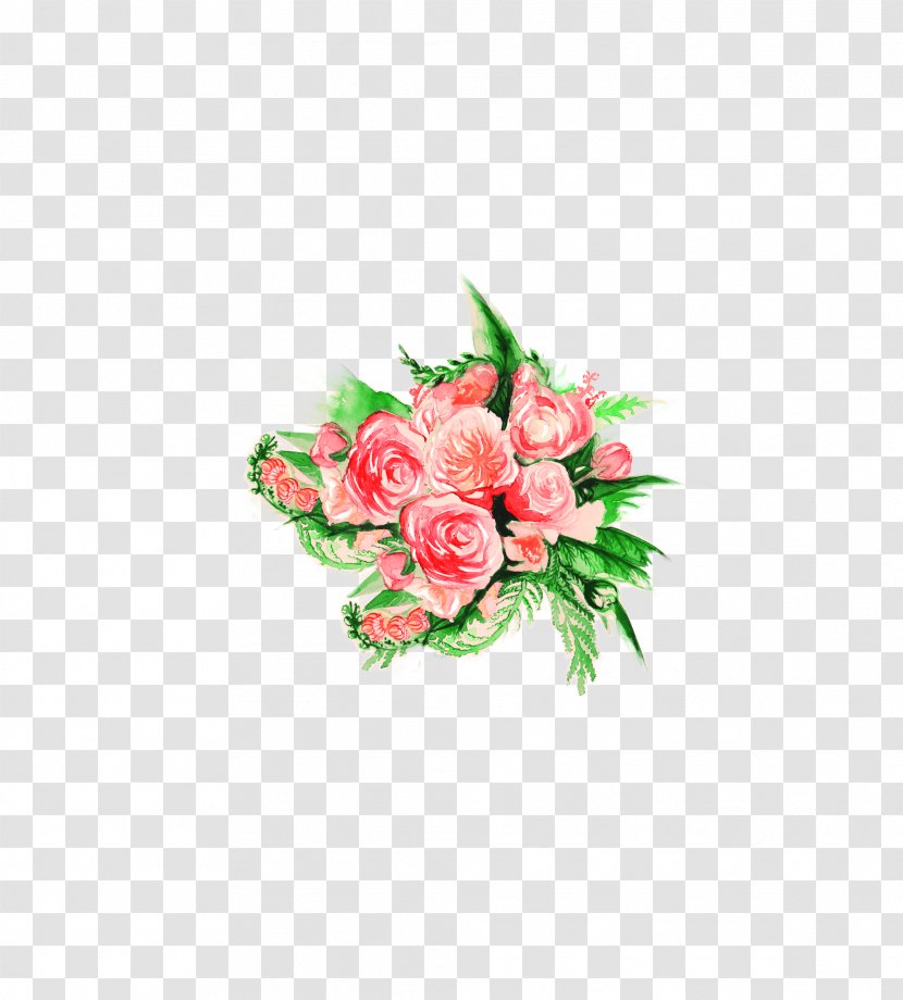 Flower Bouquet Floral Design Rose Watercolor Painting - Peach Transparent PNG
