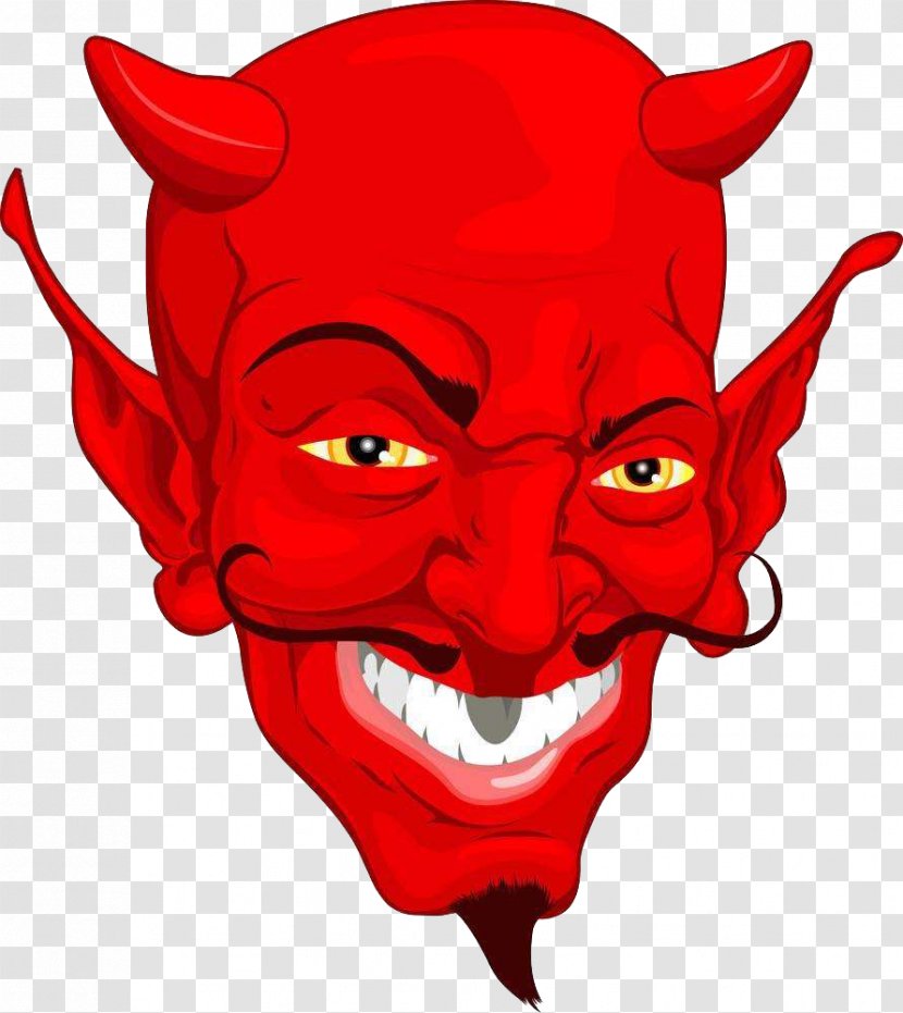 Lucifer Satan Devil Clip Art - Heart - Red Head Transparent PNG