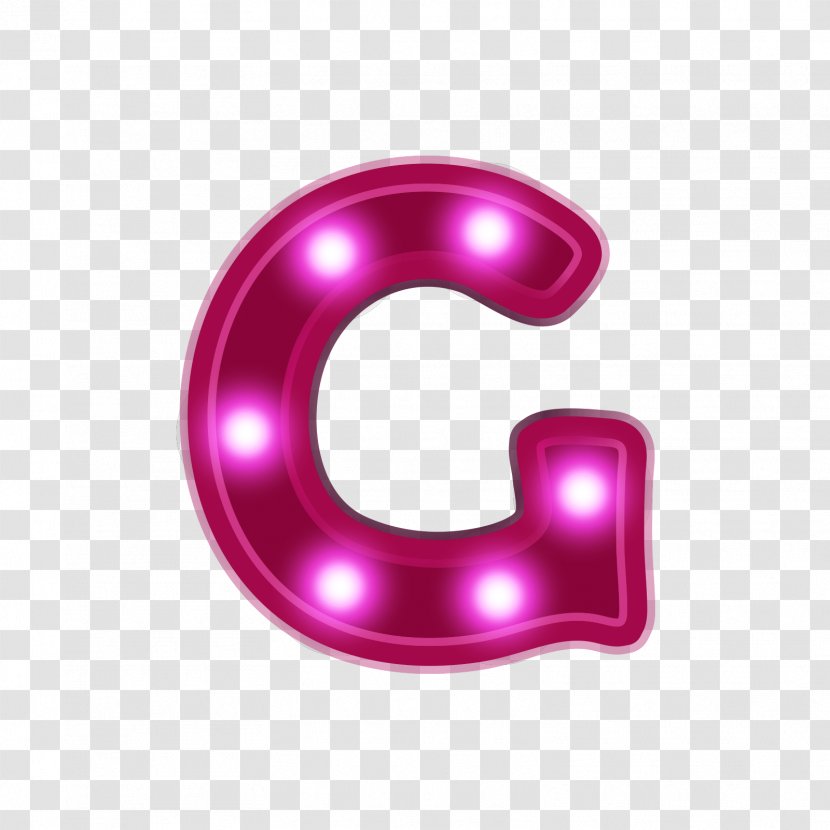 Letter G Neon - Purple - Alphabet Transparent PNG