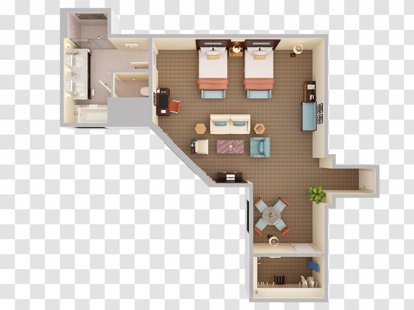 Arizona Biltmore Hotel Floor Plan Bed House - Suite - Top View Transparent PNG
