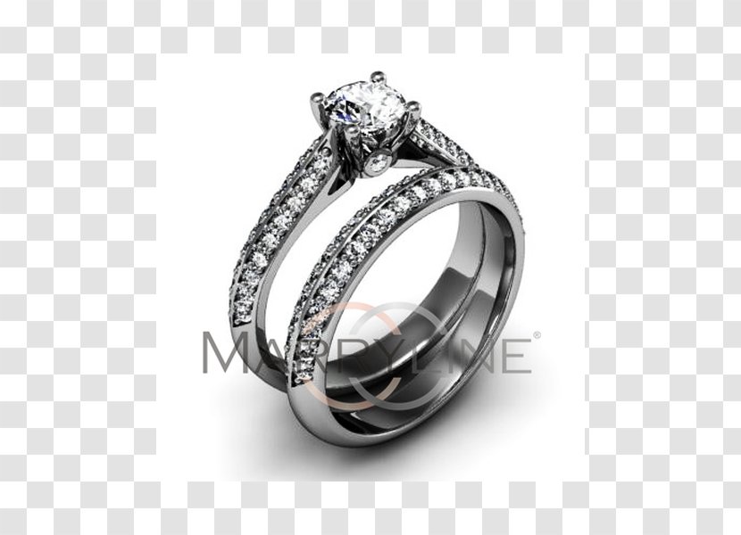 Wedding Ring Silver Diamond - Metal Transparent PNG