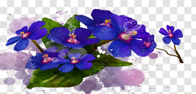 Floral Design Blue Petal Herbaceous Plant - Bouquet Transparent PNG