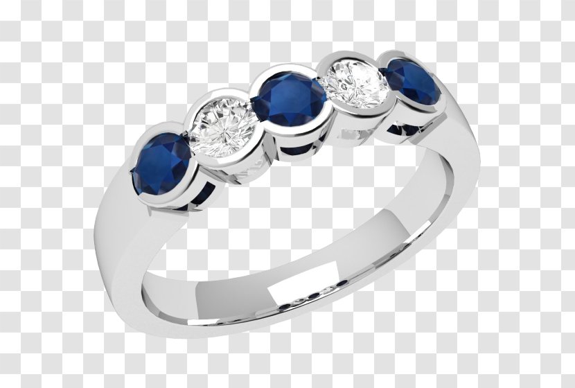 Sapphire Eternity Ring Diamond Cut Transparent PNG