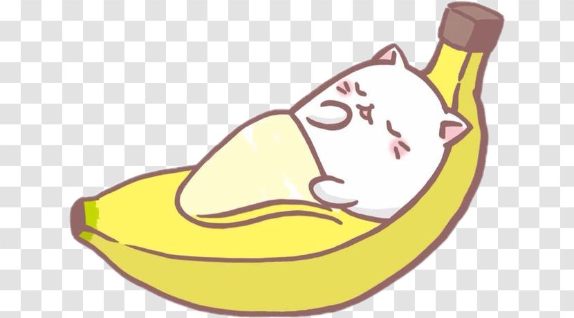 Cat Banana Kawaii Kitten Drawing - Neko Atsume Transparent PNG