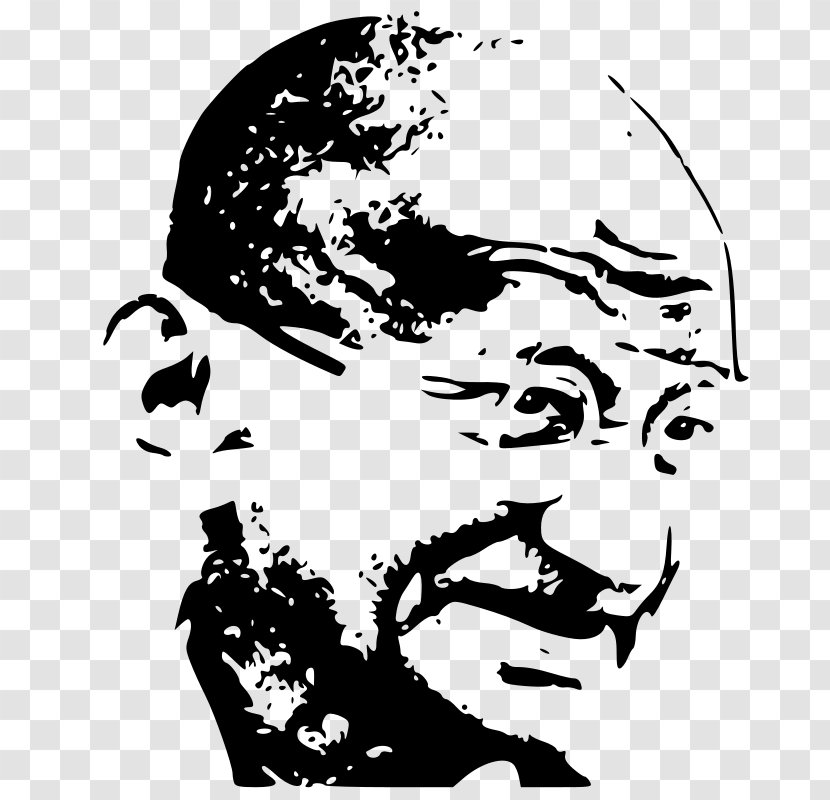 Gandhi/ Gandhi Clip Art - Head - Monochrome Photography Transparent PNG
