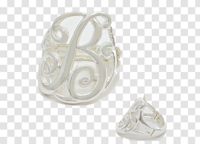 Ring Silver Body Jewellery Initial - Metal Transparent PNG