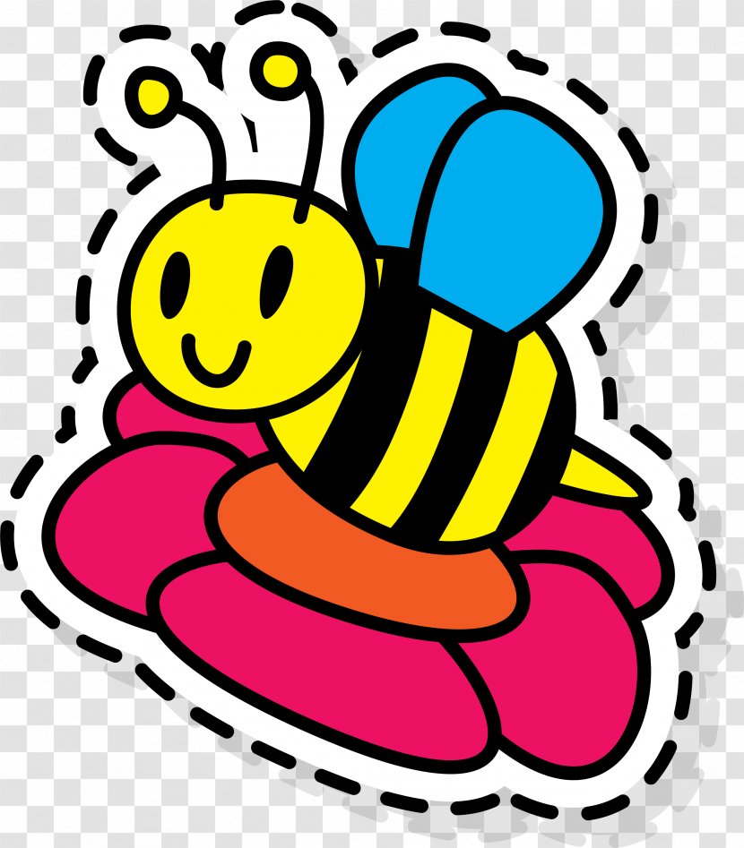 Apidae Paper Clip Art - Yellow - Color Bee Sticker Transparent PNG