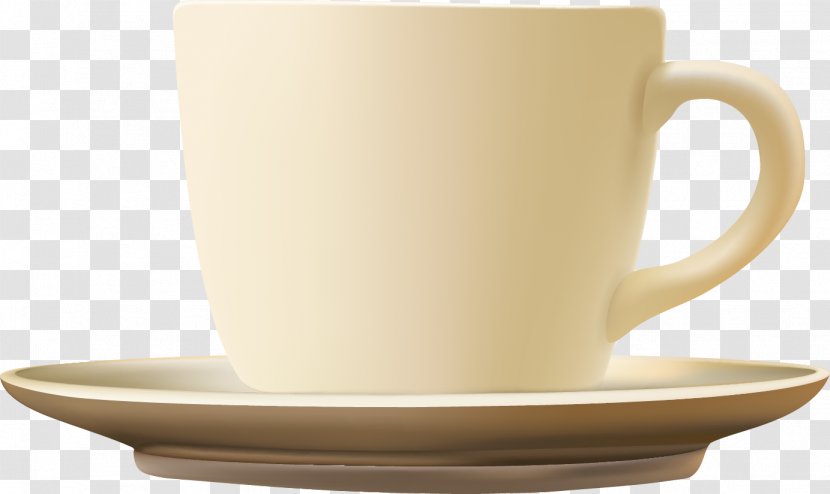 Espresso Coffee Cup Ceramic Mug Saucer - Vector Transparent PNG