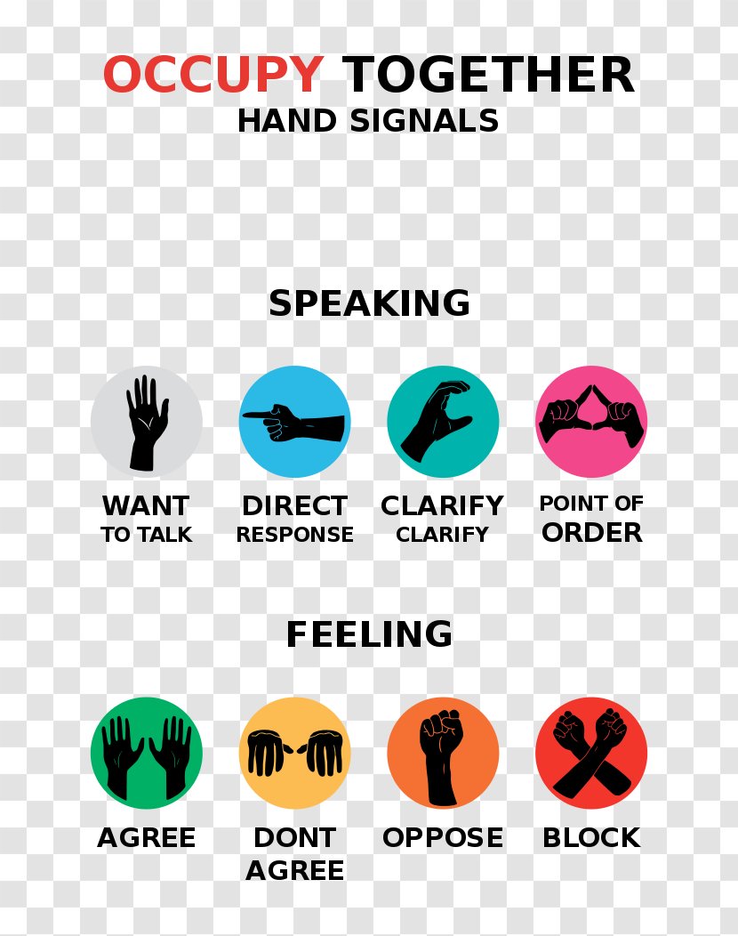 Occupy Wall Street Movement Hand Signals General Assembly Transparent PNG