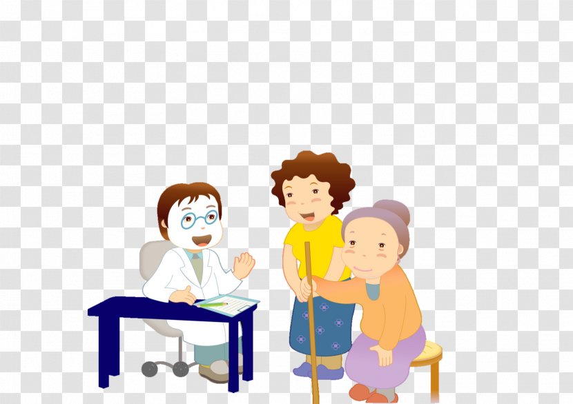 Cartoon Old Age Illustration - Happiness - Granny Doctor Transparent PNG