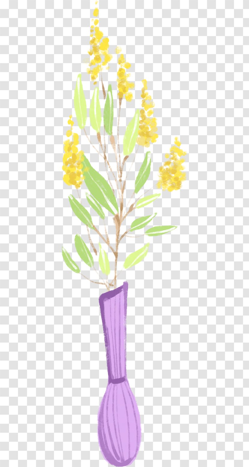 Yellow Purple Flower Floral Design - Flowerpot - Vase Flowers Transparent PNG