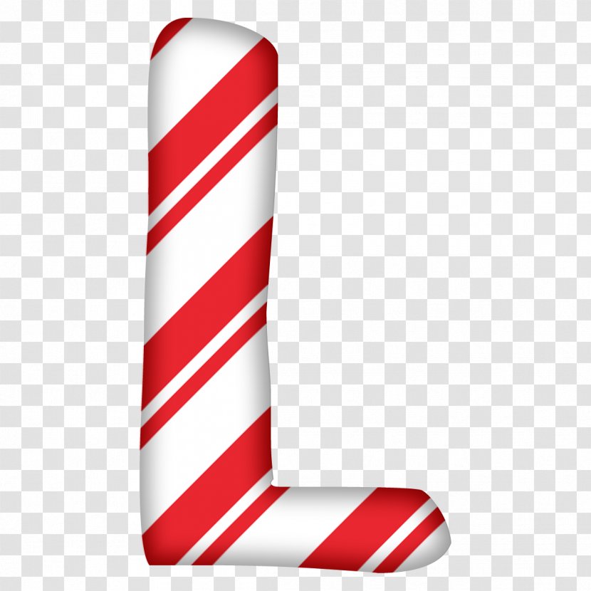 Santa Claus Letter Candy Cane Christmas Alphabet - L Transparent PNG