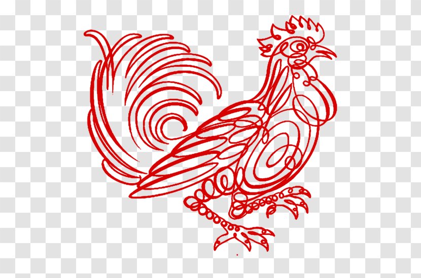 Chicken Drawing Rooster Clip Art - Cartoon - 2017 Abstract Vector Big Cock Transparent PNG