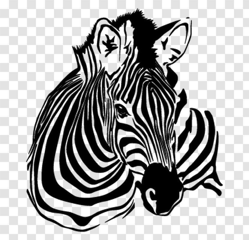 Wall Decal Vector Graphics Zebra Clip Art - Black And White Transparent PNG