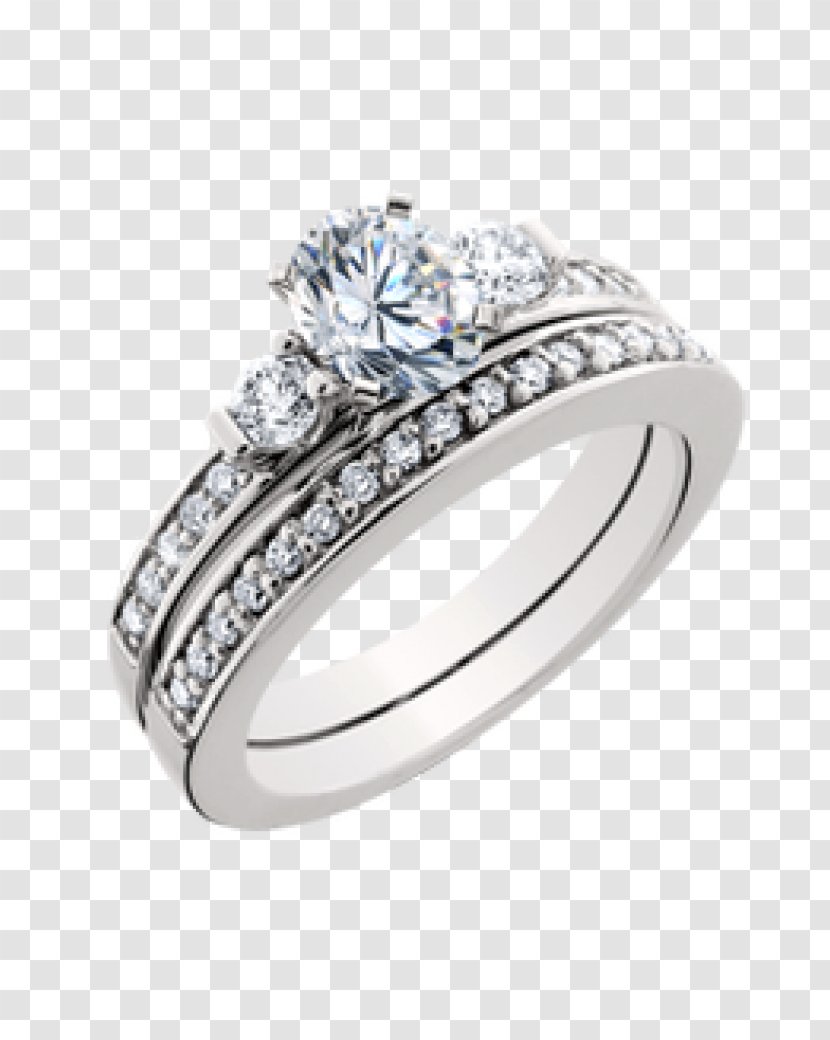 Wedding Ring Platinum Engagement Gold - Jewellery - 3 Stone Bridal Sets Transparent PNG