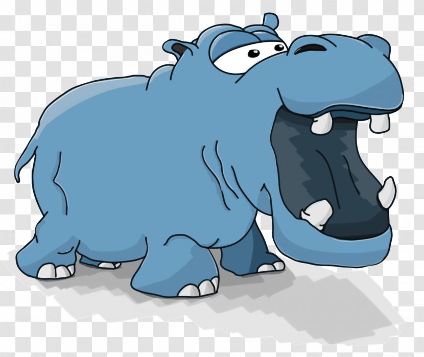 Hippopotamus Cartoon - Vertebrate - Hippo Transparent PNG