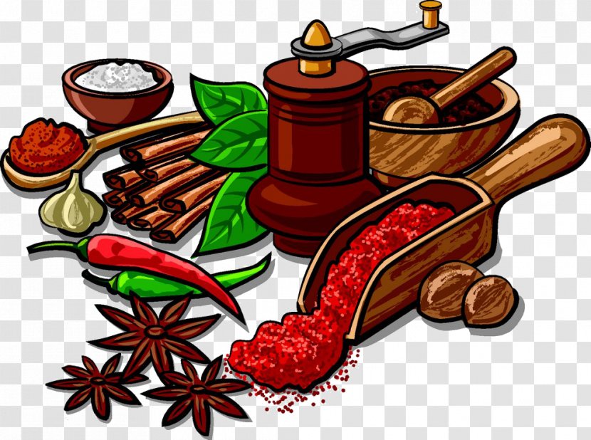 Indian Cuisine Spice Herb Clip Art - Cinnamon - Star Anise And Spices Transparent PNG