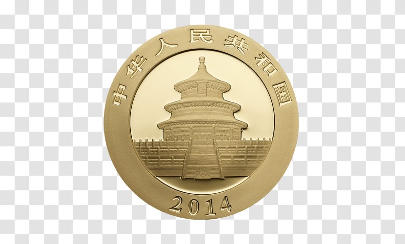 Chinese Gold Panda Coin Transparent PNG