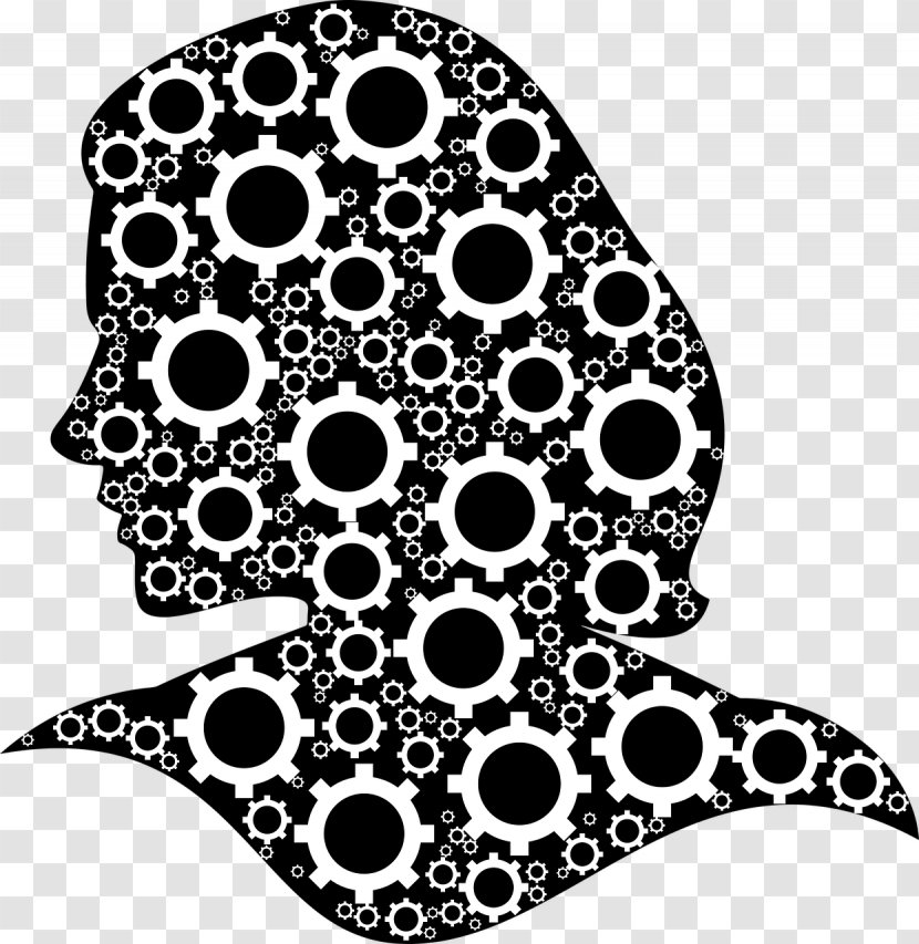 Clip Art - Black And White - Gears Transparent PNG
