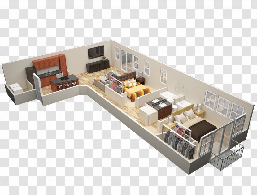 Mariposa Lofts Apartments House Bedroom - Renting - 3d Magnolia Transparent PNG
