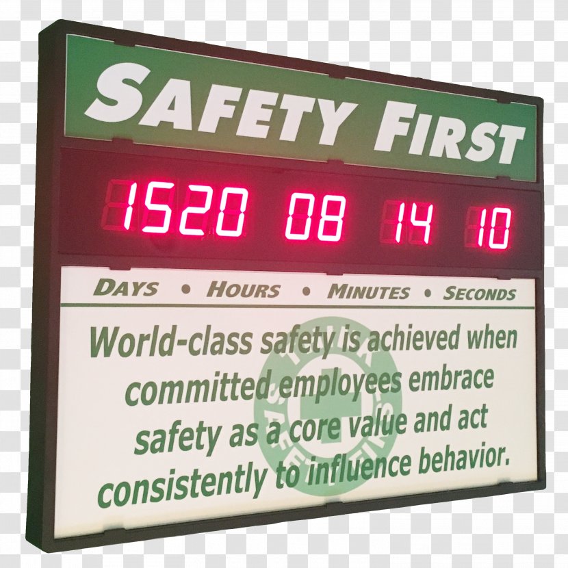 Display Device LED Street Name Sign Signage - Royal Society For The Prevention Of Accidents - Countdown Clock Transparent PNG