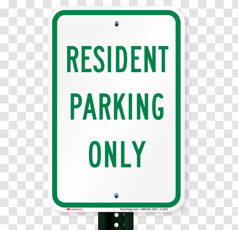 SmartSign Aluminum Sign Traffic Signage Logo Parking - Area - Resident Warning Transparent PNG