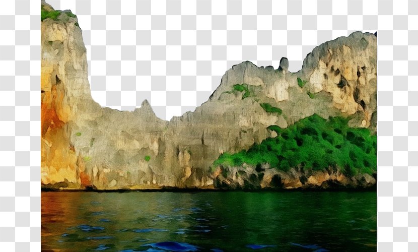 Natural Landscape Body Of Water Nature Cliff Formation - Resources Coastal And Oceanic Landforms Transparent PNG
