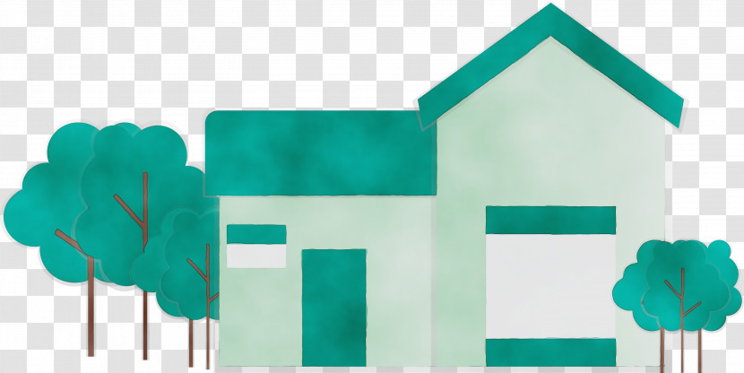 Green Turquoise Font Real Estate Logo Transparent PNG