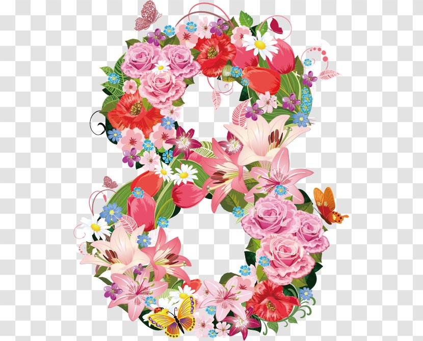 International Women's Day March 8 Woman Wish Happiness - Artificial Flower Transparent PNG