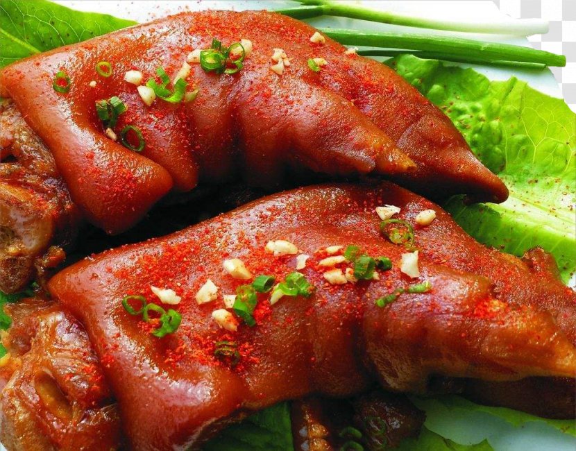 Barbecue Red Cooking Pigs Trotters Roasting - Ingredient - Cooked Food Pig Spicy Feet Transparent PNG