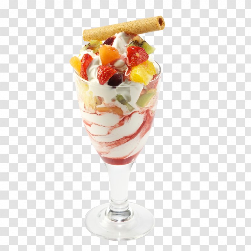 Sundae Ice Cream Fruit Salad Milkshake Frozen Yogurt - Knickerbocker Glory - Fresh Transparent PNG