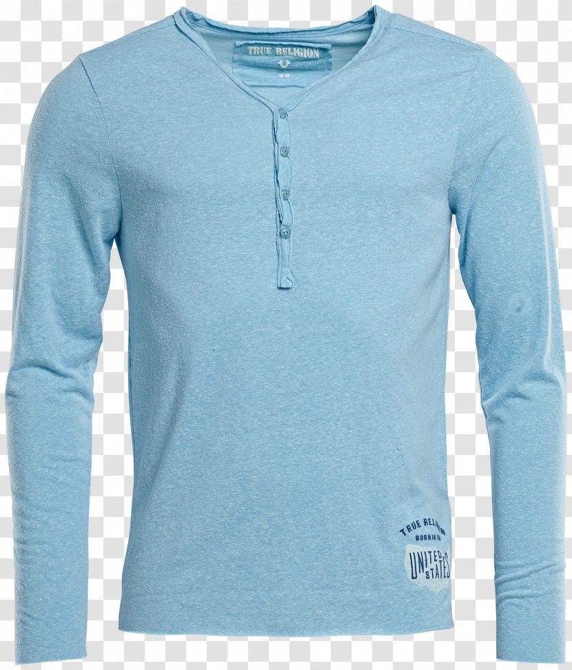 Long-sleeved T-shirt Electric Blue Aqua - Sleeve - New Arrival Transparent PNG