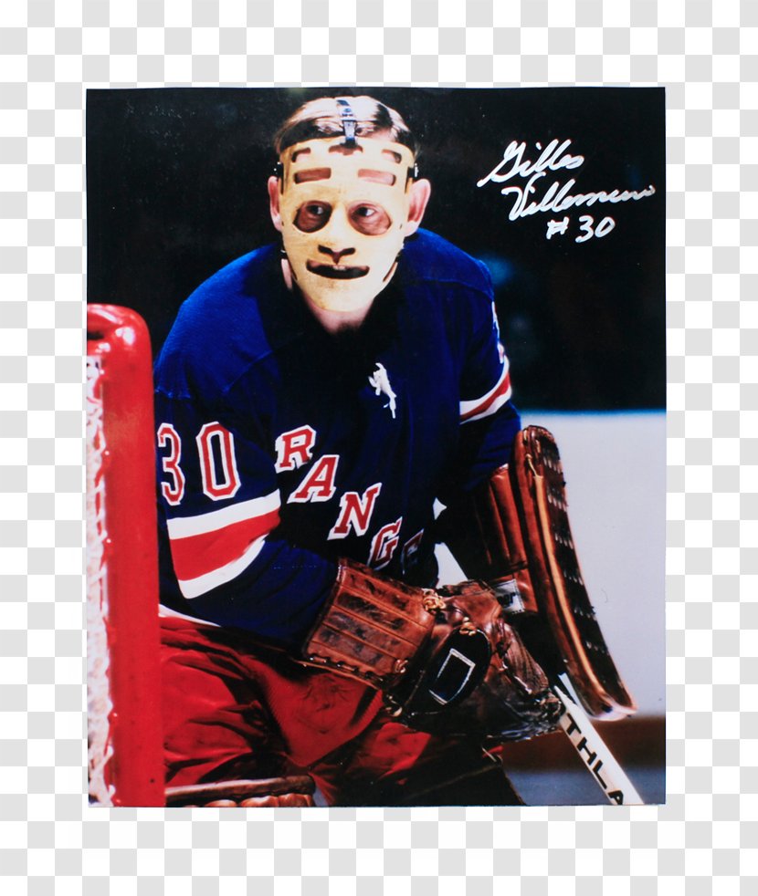 Gilles Villemure New York Rangers Vancouver Canucks National Hockey League Goaltender Mask - Rovers - Silver Sign Transparent PNG