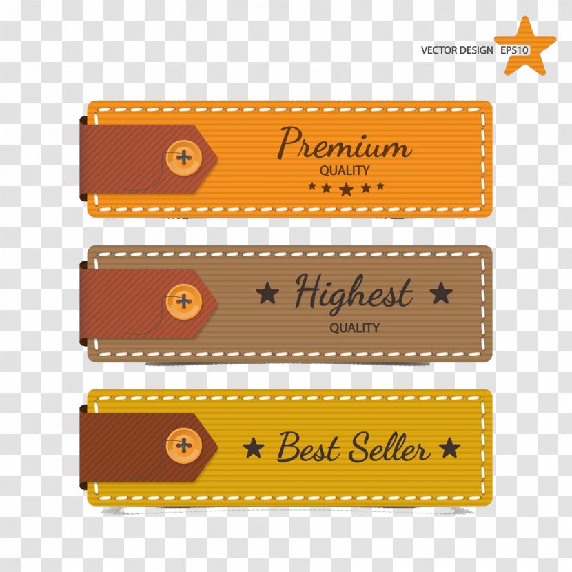 Label Textile Icon - Royaltyfree - Yellow Button High-definition Buckle Material Transparent PNG