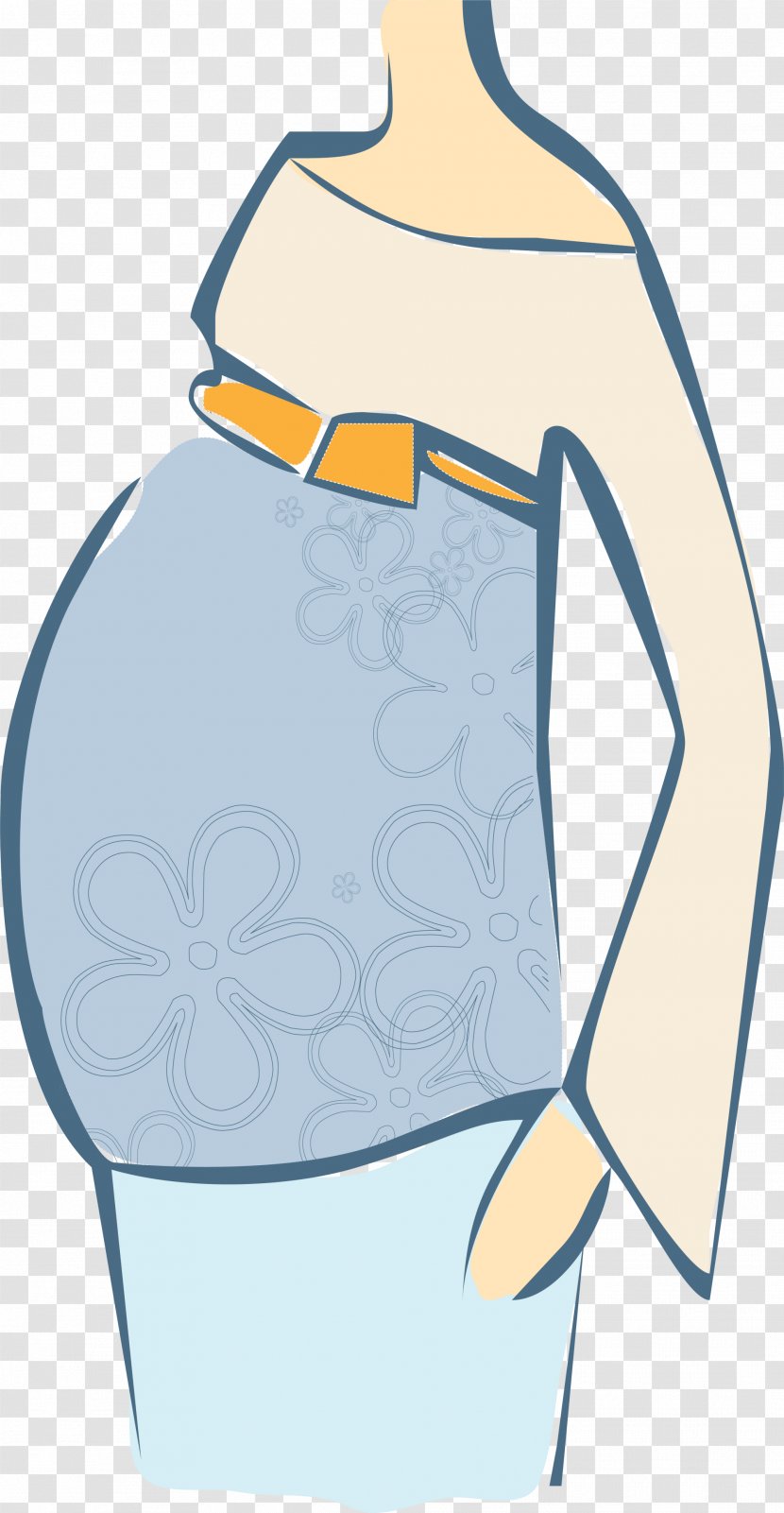 Wedding Invitation Baby Shower Euclidean Vector Clip Art - Silhouette - Blue Cartoon Pregnant Woman Transparent PNG