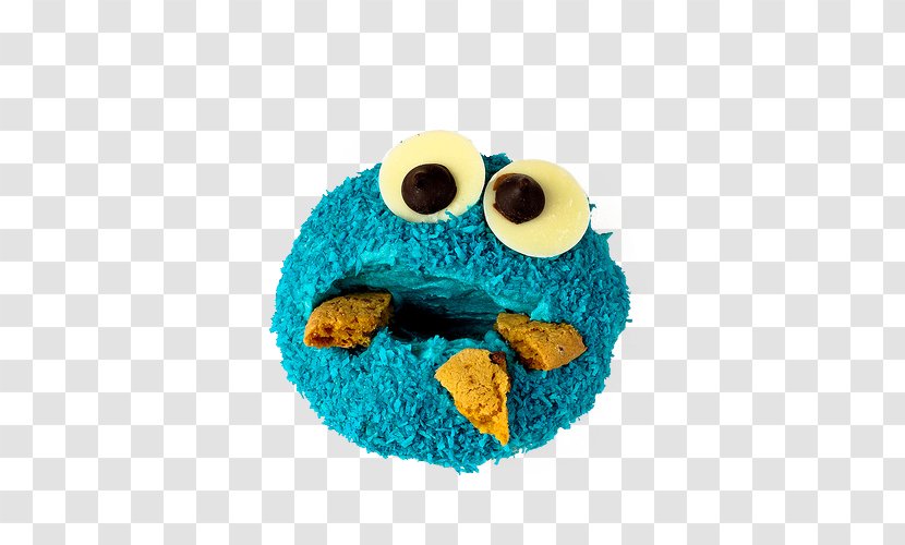 Cookie Monster Elmo Cupcake Cream Milk - Turquoise - Big Eyes Mouth Cake Transparent PNG