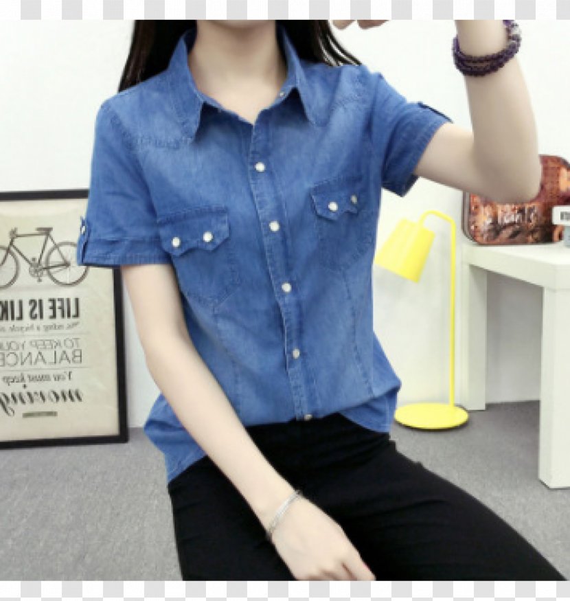 Blouse T-shirt Denim Dress Shirt Transparent PNG