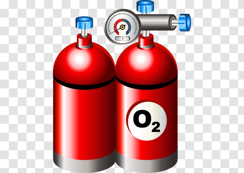 Oxygen Tank Fire Extinguisher Gas Cylinder - Hospital - Hand-painted Red Transparent PNG