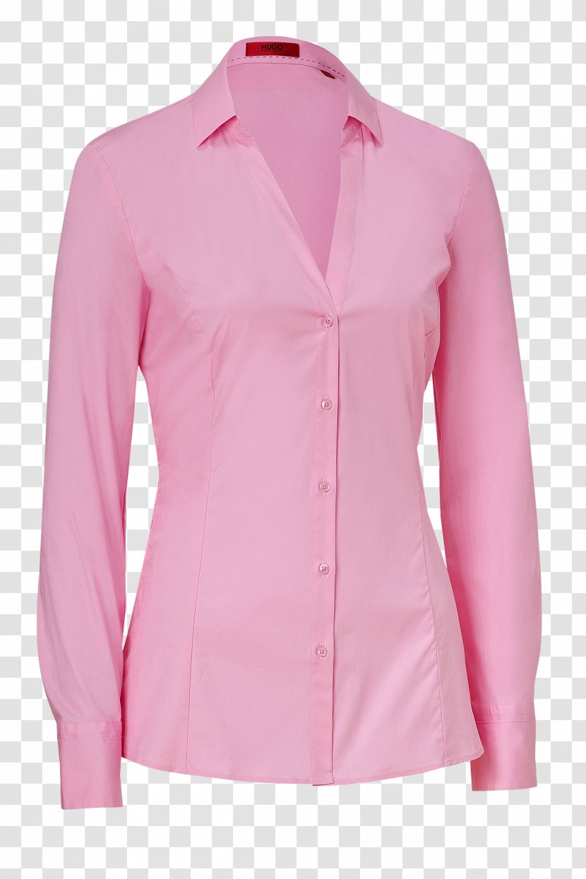 Blouse Sleeve Pink Shirt Clothing - Neckline - COTTON Transparent PNG