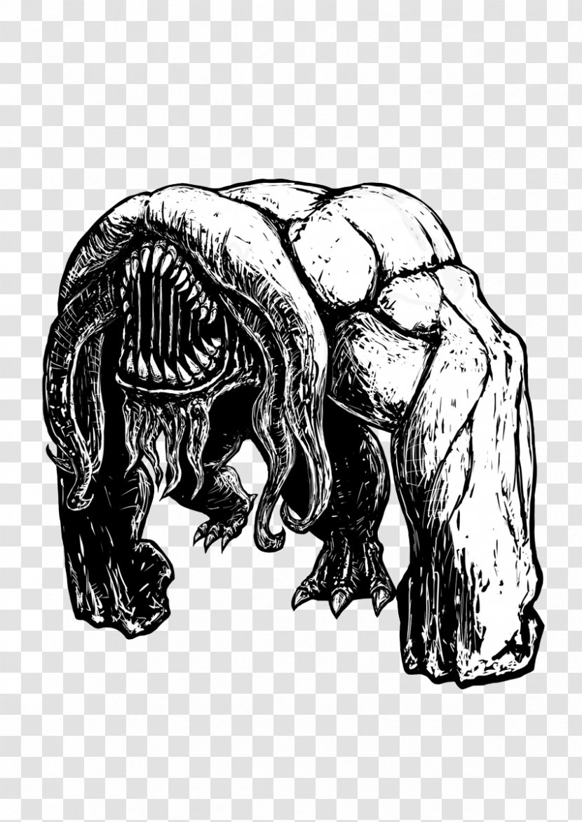 Elephants Horse Sketch Mammal Carnivores - Fictional Character Transparent PNG