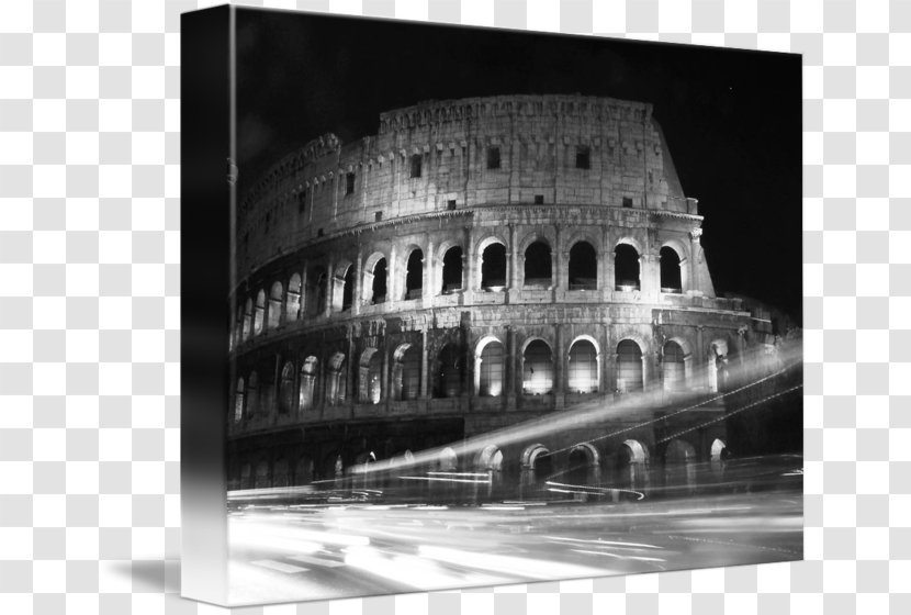 Colosseum Ancient Rome Monochrome Photography Black And White - Arch Transparent PNG