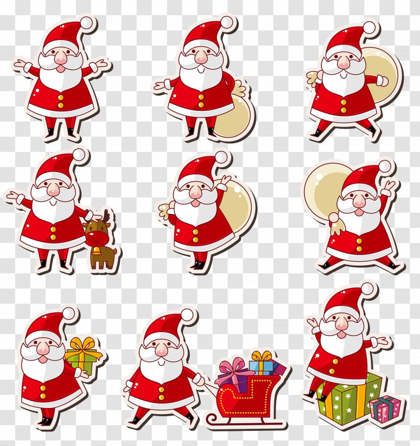 Cartoon Santa Claus Creative - Christmas Tree Transparent PNG