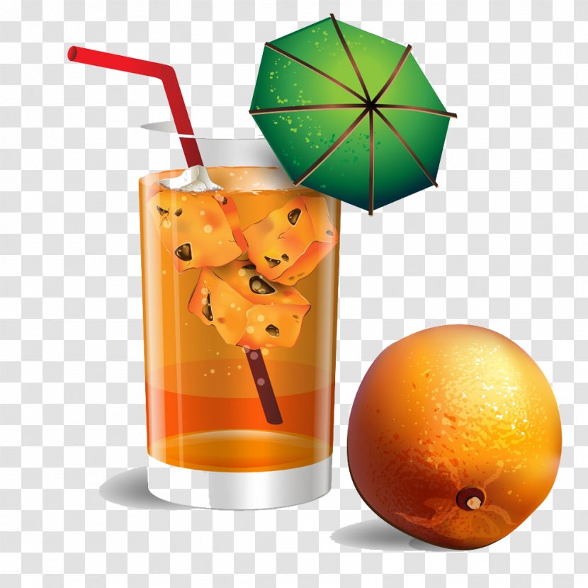 Orange Juice Drink Fruit - The Glass Drinks With Transparent PNG