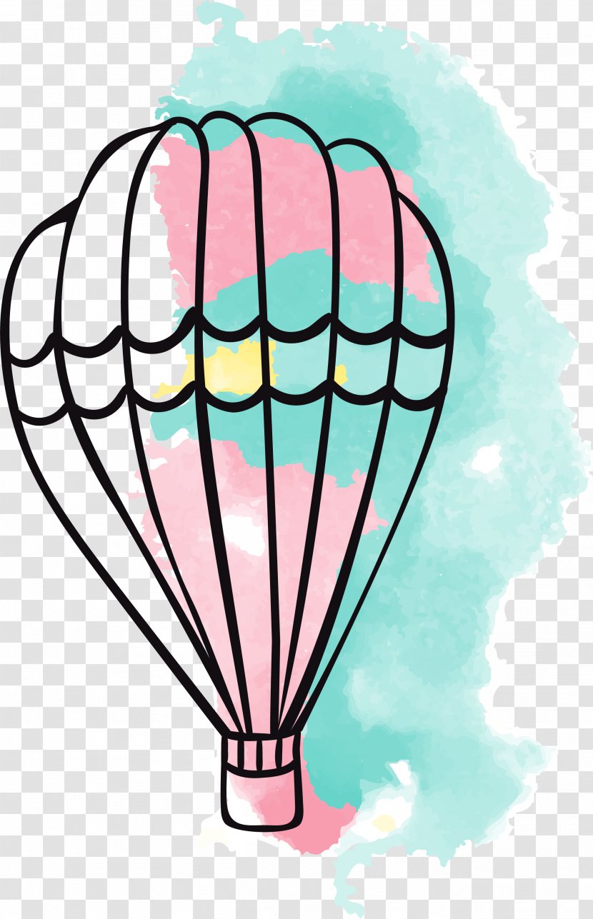 Airplane Hot Air Balloon Watercolor Painting Clip Art - Dessin Animxe9 Transparent PNG