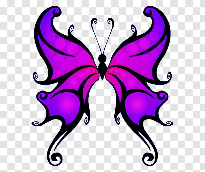 Monarch Butterfly Clip Art Tattoo - Fictional Character - Purple Transparent PNG