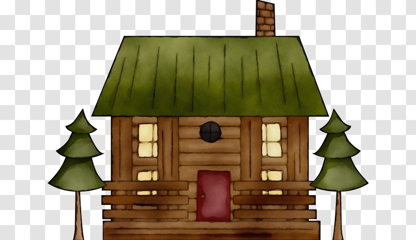 Hut House Cartoon Roof Shed - Cottage - Building Log Cabin Transparent PNG