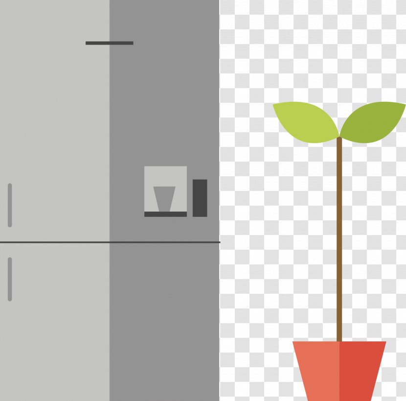 Icon Design Euclidean Vector - Refrigerators And Plants Transparent PNG