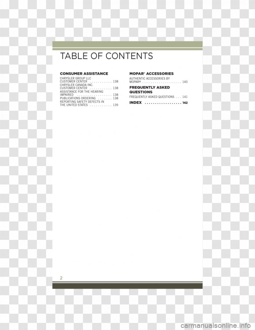 2015 Jeep Cherokee Product Manuals Owner's Manual Car - Text Transparent PNG