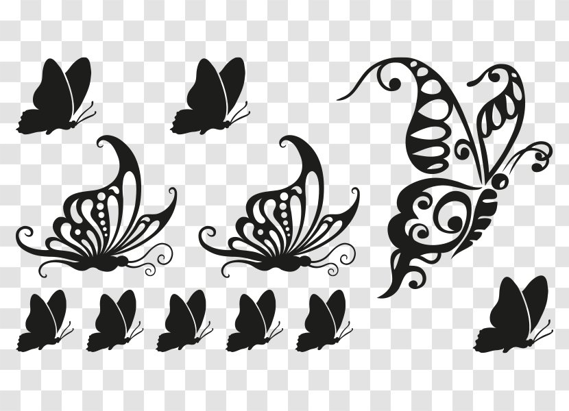 Brush-footed Butterflies Tattoo Butterfly Insect Wall Decal - Invertebrate Transparent PNG